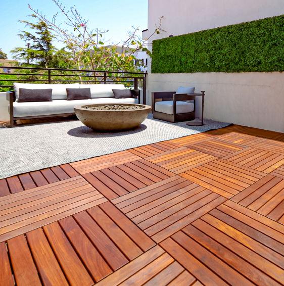 Deck tiles on rooftop