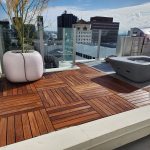 Ipe deck tiles on rooftop